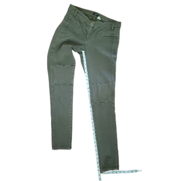 J. Crew Stretch Mid Rise Weathered Green Seam Detailing Skinny Denim Jeans 29 - Picture 15 of 16